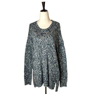 Tribal Black And White Knit Crew Neck Long Sleeve‎ Hi Low Sweater Size M NWT